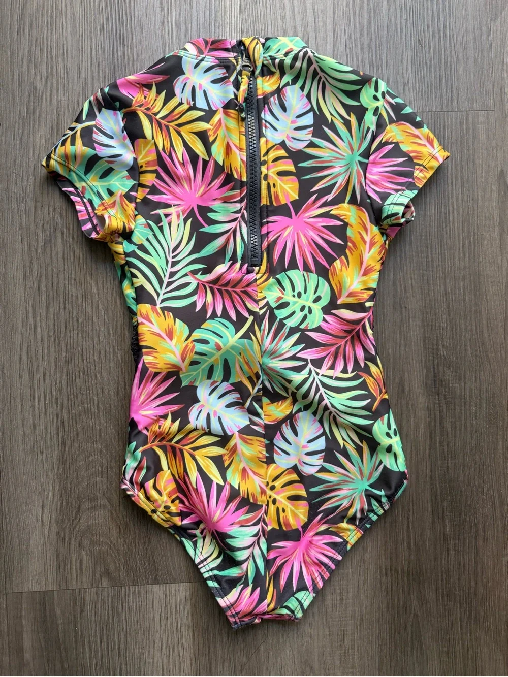 Art Class Girls’ Foliage Abstract One Piece Rash Guard Bathing Suit